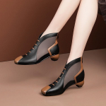 Moodsad l&uuml;hikesed saapad 2024. aasta suvi, uus v&otilde;rk, hingav naiste nahksaapad Mitmek&uuml;lgsed vabaaja mugavad naistejalatsid 43