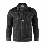 Uus puuvillane teksajakk, meeste vabaaja &uuml;hev&auml;rviline rev, &uuml;herealine teksadest jope, s&uuml;gisene &otilde;huke, kvaliteetsed meeste jakid XXXXXL must