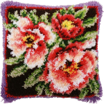 Lukk-konksu vaipade komplektid Padjap&uuml;&uuml;ri Lillede ja taimede seeria Padja materjalipakett K&auml;sit&ouml;&ouml; Lukk-konksu komplektid Tikitud padja kaunistus 43X43cm red