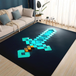 3D Minu Maailma Ehitusm&auml;ng Multikas Vaip Vaip Elutuppa Magamistuppa Kodu Diivani Kaunistus, Laste M&auml;ngimine Libisemisvastane P&otilde;randamatt 100x120cm( 39x47in )