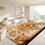 Kaasaegne Valge Suur Vaip Elutuppa Luksuslik Kuldne Vaip Kodu Kaunistus Magamistoa Matt Voodi&auml;&auml;rne Pehme Libisemisvastane 200x300 Vaibad 100*160cm