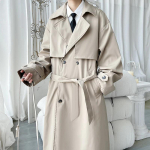 2025 Meeste trenchcoat Meeste kaherinnaline v&ouml;&ouml;ga tuulejakk Mees rev&auml;&auml;riga pikk jakk Vabaaja tuulekindel &uuml;ler&otilde;ivas Meeste Trench 5XL khaki