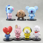 BT21 6cm 7tk figuur korea pop kpop miniatuurfiguur bts Bt21 koya Mudel Loominguline t&ouml;&ouml;laua aksessuaar M&auml;nguasi Laste s&uuml;nnip&auml;evakingitus
