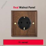 Must Retro P&auml;hklipuu Seina L&uuml;liti Paneel 1-4 Gang 2-Suunaline T&auml;ispuit Kahekordne EU/FR Pistikupesa Universaalne USB C Elektripistikupesa black
