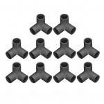 10 tk 3-suunaline toruliitmik PVC-plastikust t&auml;isnurkne T-kujuline nurga&uuml;hendus 20 mm sisediameeter PVC-sokli&uuml;hendused PVC-toru&uuml;hendus must