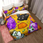 APHMAU Kawaii Aphmau Voodipesukomplekt Tr&uuml;kitud Voodikomplekt Padjap&uuml;&uuml;rikuga Tekikate Pehme Kuninganna Kuninga Suurusega Voodipesu Kodu T&auml;iskasvanud Poisid 70x133cm 2pcs
