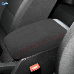 Auto sisustustarvikud Keskkonsooli k&auml;etugede karbi kate Seemisnahast trimm VW Golf 6 MK6 jaoks 2010 2011 2012 red line