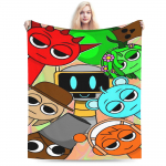 Sprunki Tegelased M&auml;ng Sametine Viska Tekk Tekid Voodi jaoks V&auml;listingimustes Soe Tekk 75x100cm 30x40in