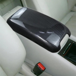 For Mercedes Benz C class W203 2002-2006 Car Stickers Stowing Tidying Armrest Box Panel Carbon fiber Cover Interior Accessories Carbon Fiber Color