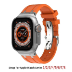 Luksuslik kummist rihm Apple Watchi rihma seeriale 9 8 7 45 mm 41 mm Ultra 49 mm silikoonist spordik&auml;ev&otilde;ru IWatch 6 5 5 44 mm 40 mm 42 mm jaoks 38mm 40mm 41mm black