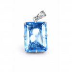 Sinine Topaas 99 ct Looduslikud Kivid Ripats 925 Sterling H&otilde;be Sertifitseeritud Ehted 49.0 mm Approx. sinine