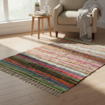Riider&auml;tikust vaip Taaskasutatud Roheline 151 x 90 Cm