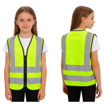 Unisex laste helkuriga ohutusvest varrukateta k&otilde;rge n&auml;htavusega lukuga vest v&auml;litegevuse kost&uuml;&uuml;m 3-4 Years