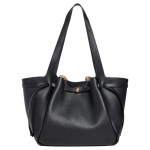Tory Burch Romy T&otilde;mblukuga K&auml;ekott Kuldse Riistvara ja Magnetilise Kinnitusega Lichi Tekstuuriga Nahast Naiste T&otilde;mblukuga K&auml;ekott Must 163388-001 Basic Set (Bag+Dust Bag)