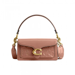 Coach Tabby 20 Reljeefne T&auml;hekujuline Logo Klapp Riistvara Kinnitus Multifunktsionaalne Tasku Lakknahast Kott Naiste K&auml;ekotid Cappuccino Messing CM556-B4A80 Basic Set (Bag+Dust Bag)