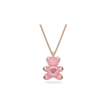 Swarovski Teddy seeria S&auml;delev karuke S&uuml;damlik karu kaelakee Naiste kaelakee Roosa kuld 5642976 Pink Bowknot Box