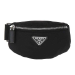 Prada kolmnurkne metalllogo nailonist &otilde;lakott crossbody v&ouml;&ouml;kotid Meeste kotid Must 2TT0952DMK-F0002 Basic Set (Bag)