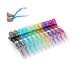 Juukseklambrid stiliseerimiseks 12 tk Laiade hammaste ja topelthingedega disain Alligaatorstiilis sektsioneerimisklambrid professionaalsest juuksesalongist