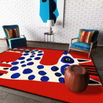 VIKAMA Moodne abstraktne loommusteriga vaip - Suur elutoavaip - Pehme ja libisemiskindel magamistoavaip - Kodu sisustus 90cm x 130cm