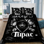 3D prindiga Tupac Hip Hop tapeet 2Pac muusika voodipesukomplekt pehme tekikate 1/2 tk padjap&uuml;&uuml;riga lastele t&auml;iskasvanutele mikrokiud 135x200cm gray
