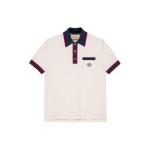 Gucci Puuvillane piqu&eacute; polo Interlocking G-ga 'kreemjas' Meeste 653380-XJDF8-9222 XS black