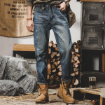 Kevadised ja s&uuml;gisesed meeste lahtised vabaaja retro sirge l&otilde;ikega teksad 28 sinine