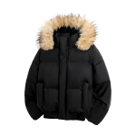 Meeste Parka Jakk Talvine Mood Karusnahkse Kraega Soe Jakk Naiste &Uuml;hev&auml;rvilised Vabaaja Kapuutsiga Parka Mantlid &Uuml;ler&otilde;ivad Ameerika Paar 2XL must