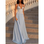 Elegantne naiste halter pikk kleit vintage korsett lapitehnika maxi plisseeritud kleidid suvine ametlik &otilde;htupidu pulmak&uuml;laline roheline L