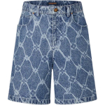 Lv Monogrammiga Tr&uuml;kitud Denim L&uuml;hikesed P&uuml;ksid 1AFQFH 33 sinine