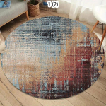 Vintage abstraktne kulunud tr&uuml;kiga &uuml;mmargune vaip Pestav libisemiskindel elutoavaip magamistoa, s&ouml;&ouml;gitoa kodukaunistuse jaoks 120x120cm