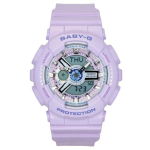 Casio Baby-G Analoog-Digitaalne Vaikrihm Lilla sihverplaat Kvarts BA-110MC-6A 100M Naiste k&auml;ekell lilla