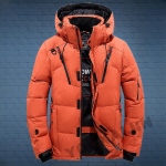 5XL Meeste Puhverjakk Soe, Valge Pardisulgedega Kapuutsiga Jakk Talveks, Linna T&auml;navamoe Paks Parka Igap&auml;evaseks Kandmiseks 4XL oranž