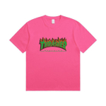 A1-06 Suvine Thrasher Kirjatr&uuml;kiga T-s&auml;rk Meeste Naiste &Uuml;legabariidiline Puuvillane L&uuml;hikeste Varrukatega Vabaaja Streetwear T-s&auml;rk Top M pink