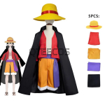 Anime Monkey D Luffy Cosplay Kost&uuml;&uuml;m Kimono &Uuml;he &Otilde;lek&uuml;bara Piraadi Kapten ONE PIECE Halloweeni R&otilde;ivad 140 black
