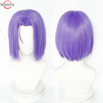 Kvaliteetne Rocket James Cosplay Parukas L&uuml;hike Lilla Kuumakindel S&uuml;nteetiline Juus Anime Rollim&auml;ngu Parukad + Parukakate purple