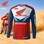 K&otilde;rge j&otilde;udlusega Honda Motokrossi S&auml;rk Pikkade Varrukatega Kiiresti Kuivav ja Hingav S&auml;rk Meestele Maastiku Dirt Bike'i ja M&auml;giratturitele S blue
