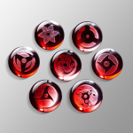 Anime Sharingan Kristallkuuli Komplekt 7 tk LED-valgustusega Alusega Loov Lauakaunistus Jaapani N&otilde;iaf&auml;nn Kogutav Mudel Kingitus black
