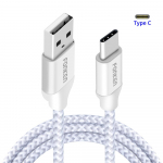 FONKEN USB-t&uuml;&uuml;pi C-kaabel kiirlaadimiskaabel USB C 2.0 telefonikaabel 3A kiirlaadimisandmesidejuhe Mobili kaablid 32CM valge