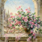 HUACAN DIY &otilde;nnelik armas lille teemantmaali komplekt kandiline puur, maalimine kivist 20*30 cm