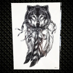 1 tk Black Angel Wings ajutised t&auml;toveeringud naistele Kunst v&otilde;lts t&auml;toveering paber God Death Skull Totem t&auml;toveeringud