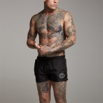 Muscleguys Workout Street Wear Meeste lahtised jooksup&uuml;ksid Jooksumatkad L&uuml;hikesed jooksup&uuml;ksid M must
