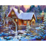 HUACANi teemantmosaiik talvine 5D DIY j&otilde;uluteemantmaal maastik t&auml;iskivist mosaiikpilt 30*40 cm