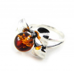 Bague Argent 'Inspiration' Ambre 52 pruun