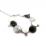 NOA [J4214] - Bracelet Cr&eacute;ateur 'Coloriage' noir gris hall