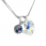 Les Tr&eacute;sors De Lily [L0523] - Collier Argent 'Love' blanc bor&eacute;al valge