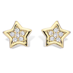 Les Tr&eacute;sors De Lily [L1811] - kullatud k&otilde;rvar&otilde;ngad  Stars  valge kullaga - 9 mm kuld