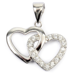 Les Tr&eacute;sors De Lily [Q9417] - h&otilde;bedane ripats  Love  h&otilde;bevalge (roodiumiga kaetud) - 20x15 mm valge