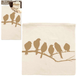 Les Tr&eacute;sors De Lily [Q3518] - Taupe beež 'Nature' puuvillane padjakate (linnud) - 40x40 cm beež