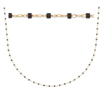 Les Tr&eacute;sors De Lily [R1089] - kullatud kaelakee  Boho  must kuld - 45 cm - 1 mm must