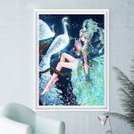 Huacani 5d DIY teemantmaal paabulind printsess ristpistes teemanttikandid kodukaunistus Full Round 15*20 cm